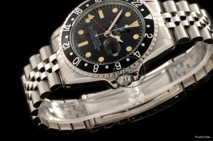 0428 ROLGMT017C – Vintage GMT SS Black Bezel Jubilee Swiss Eta 2836- Original 980